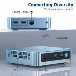 PELADN Mini PC Intel Celeron N5105 (2.9GHz Max Burst Frequency) - 8GB RAM 256GB SSD